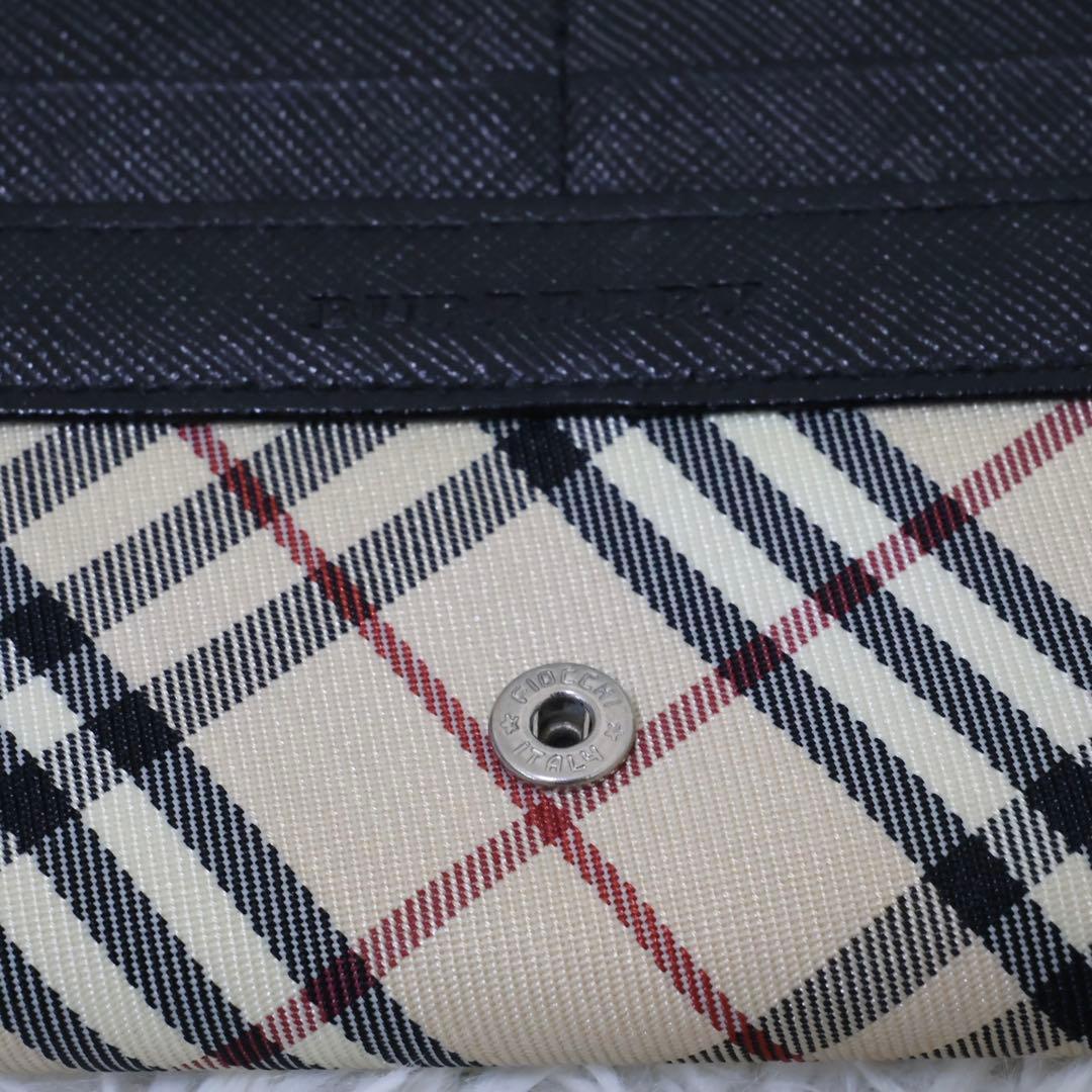 バーバリー　長財布　ブラック　ノバチェック