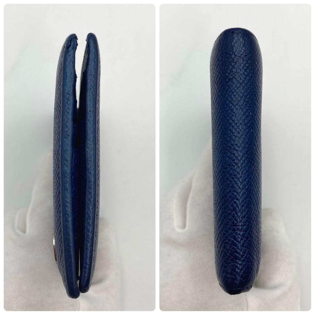 Apple✨ BVLGARI 二つ折り財布 ビーゼロワン ネイビー レザー