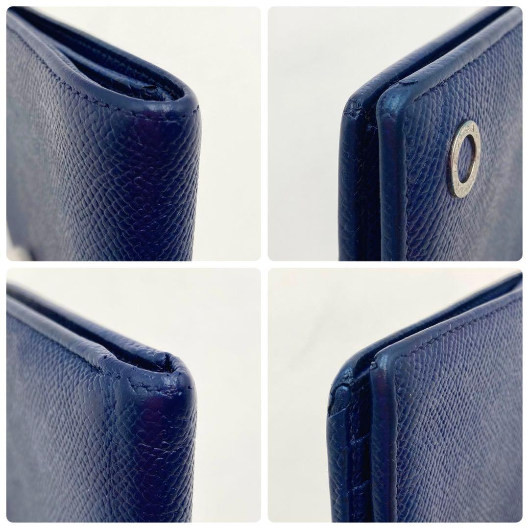 Apple✨ BVLGARI 二つ折り財布 ビーゼロワン ネイビー レザー