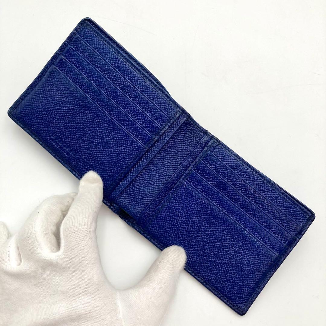 Apple✨ BVLGARI 二つ折り財布 ビーゼロワン ネイビー レザー