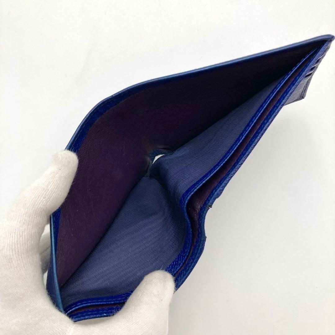 Apple✨ BVLGARI 二つ折り財布 ビーゼロワン ネイビー レザー