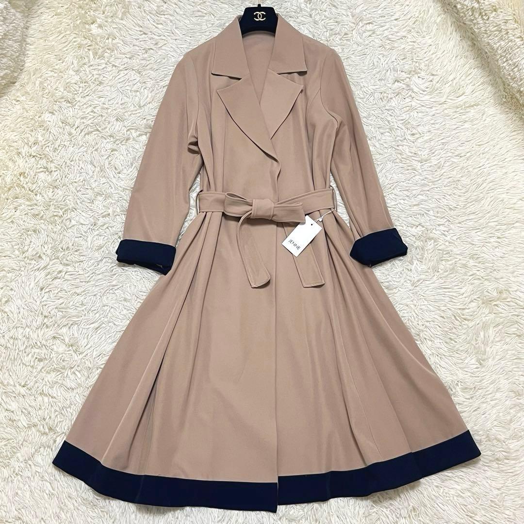 【新品タグ付き✨️】ジェンヌ オードリーフレアトレンチコート Lサイズ