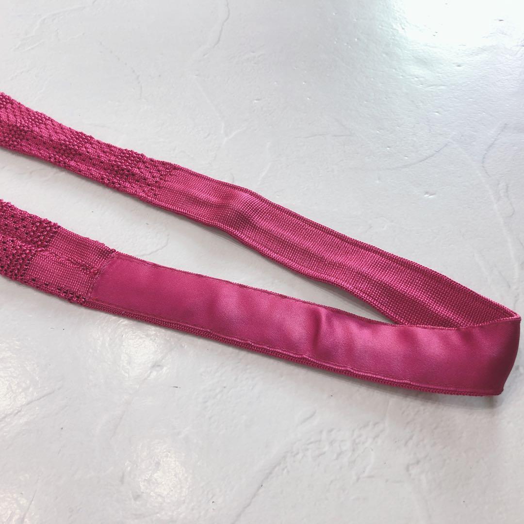 ☆未使用☆ HERMÈS エルメス Hロゴ ネクタイ ニットタイ ピンク シルク