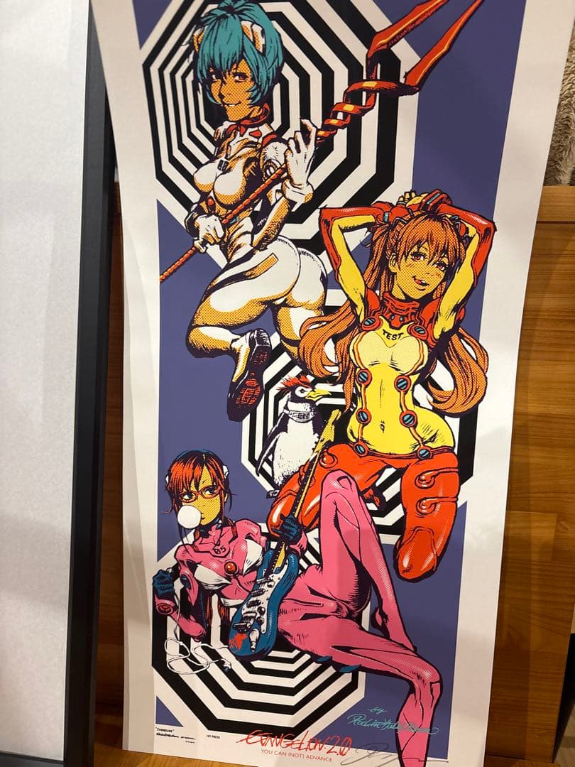 【値下げ】ロッキンジェリービーン エヴァンゲリオン シルクスクリーン サイン入り