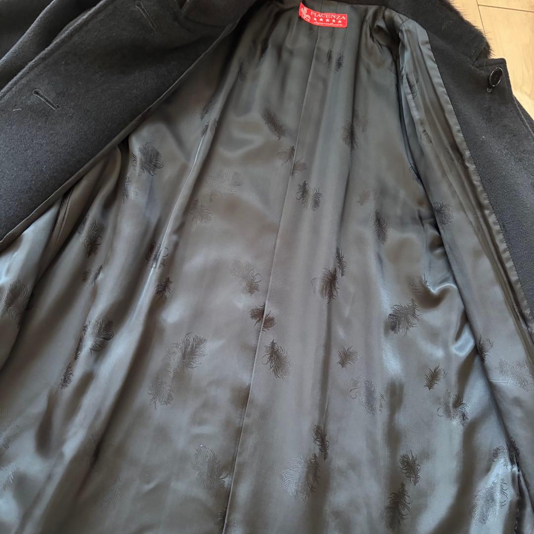 極美品 PIACENZA カシミヤ ウール100% ロングコート ミンクファー