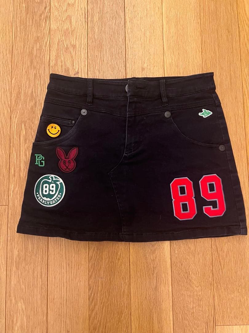 パーリーゲイツ ニット パーカー ワッペン 裏起毛 蓄熱 スカート 0 Sサイズ