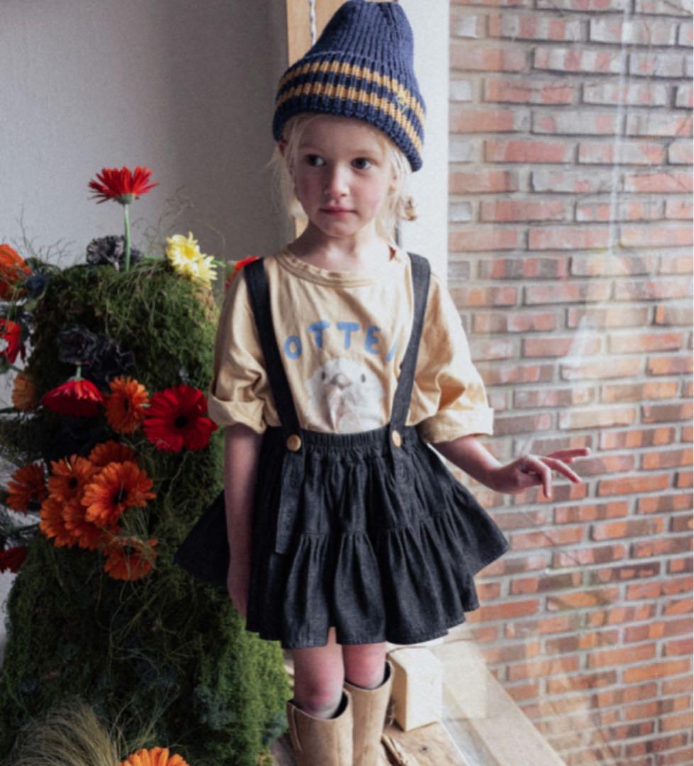 Wonny Ribbon Black denim skirt XL 新品