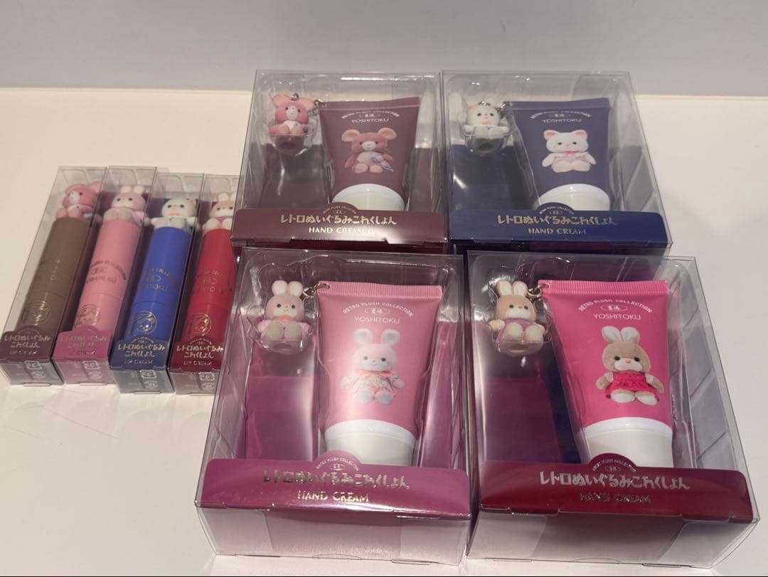 8個セット　吉徳 フロッキーマスコット付きハンドクリーム・リップクリーム