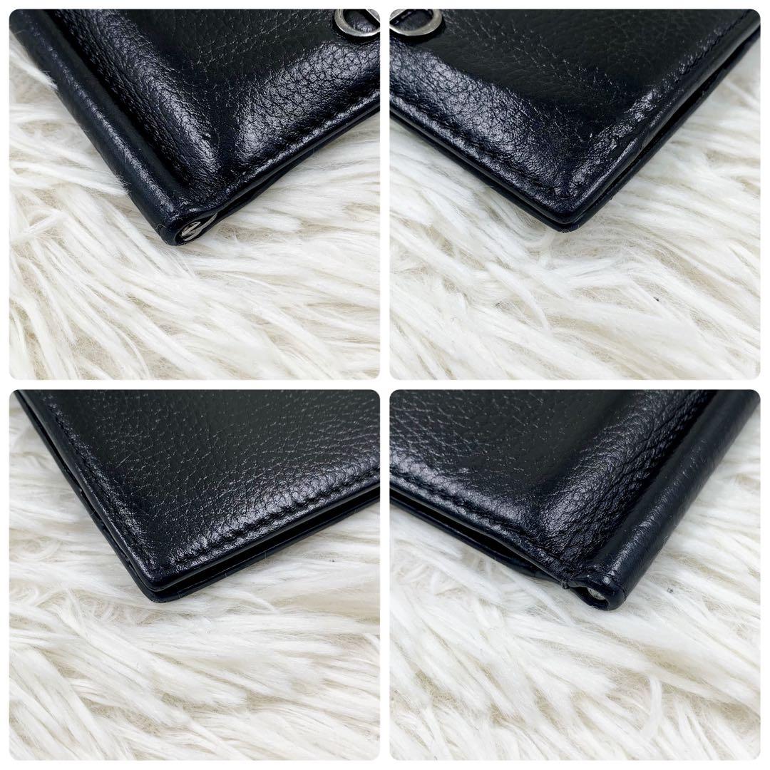 【✨美品✨】 ディオール CDロゴ 二つ折り マネークリップ レザー ブラック