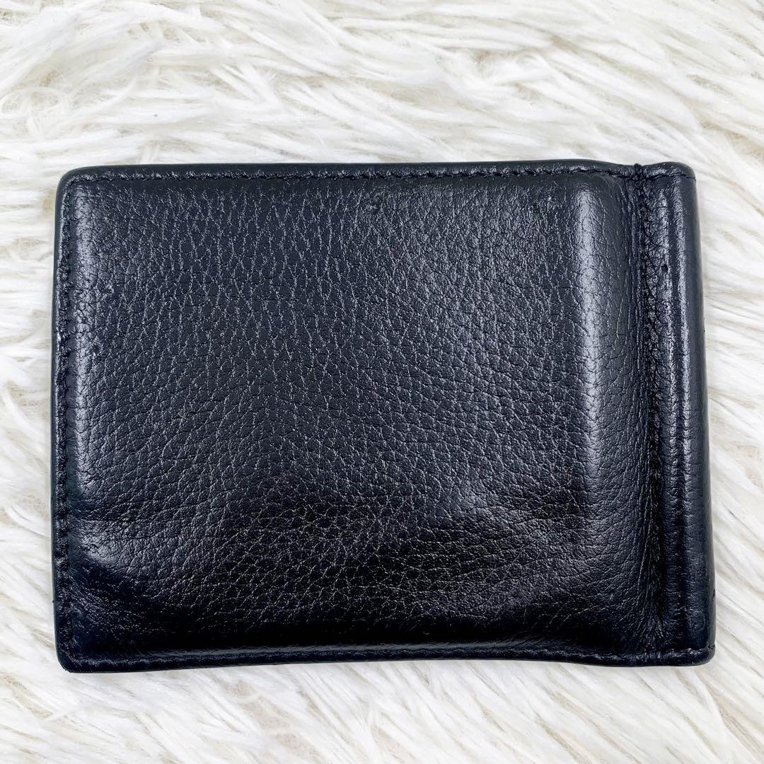 【✨美品✨】 ディオール CDロゴ 二つ折り マネークリップ レザー ブラック
