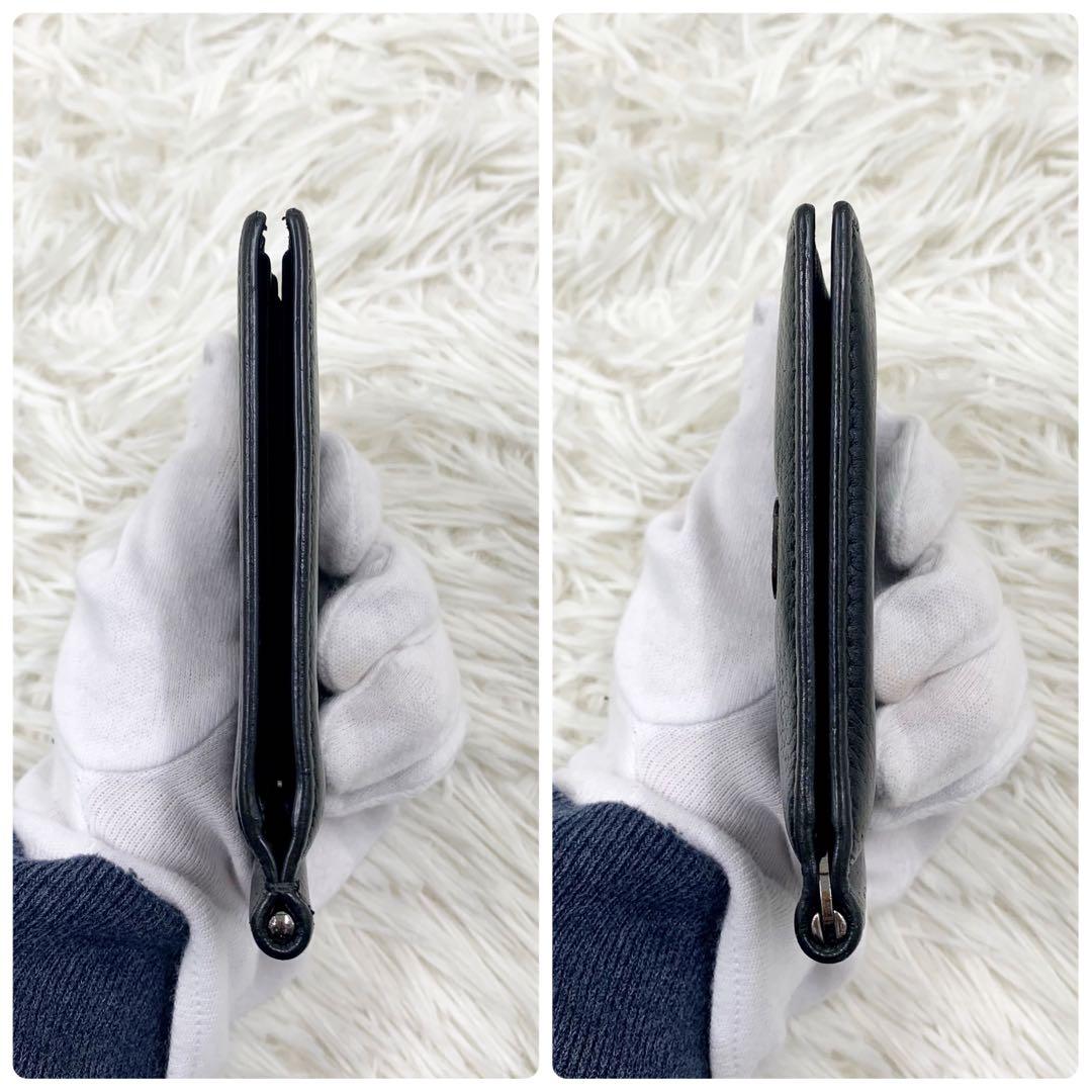 【✨美品✨】 ディオール CDロゴ 二つ折り マネークリップ レザー ブラック