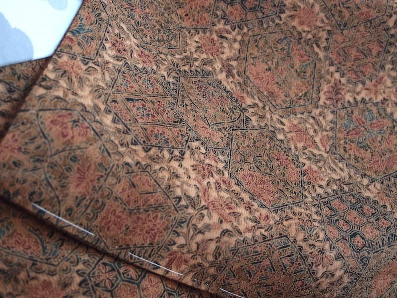 未使用　染め小紋（更紗文）裄65 正絹美品