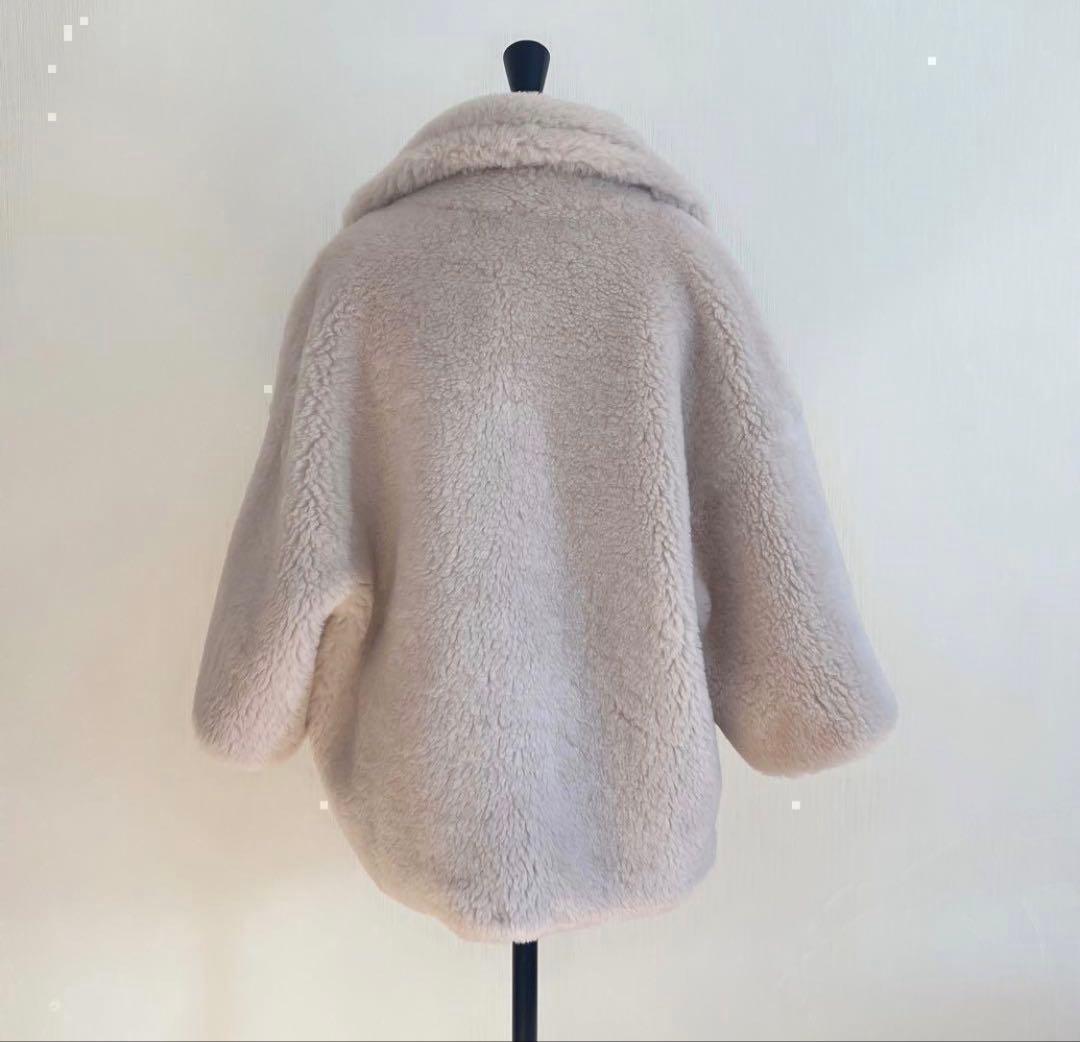 テディテーラードコート　アルパカ素材　ライトベージュ