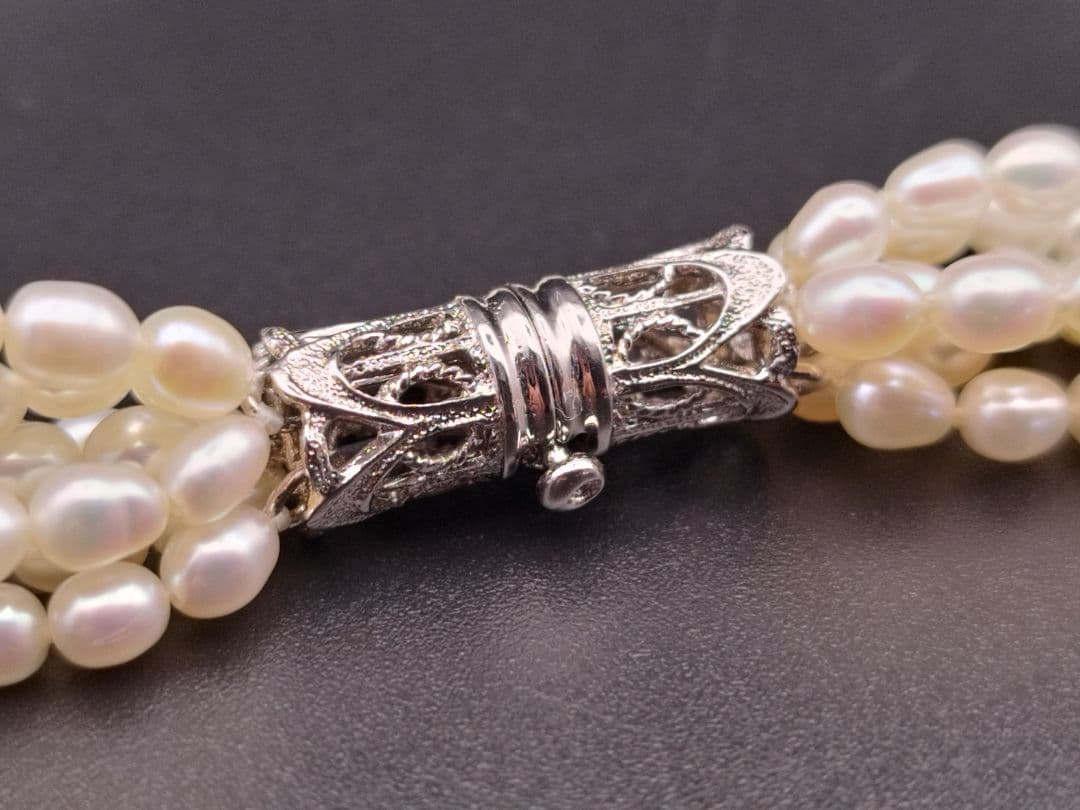 淡水パールネックレス ライス ポテト 照りカジュアル フォーマル シルバー925