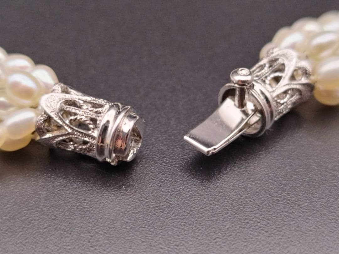 淡水パールネックレス ライス ポテト 照りカジュアル フォーマル シルバー925