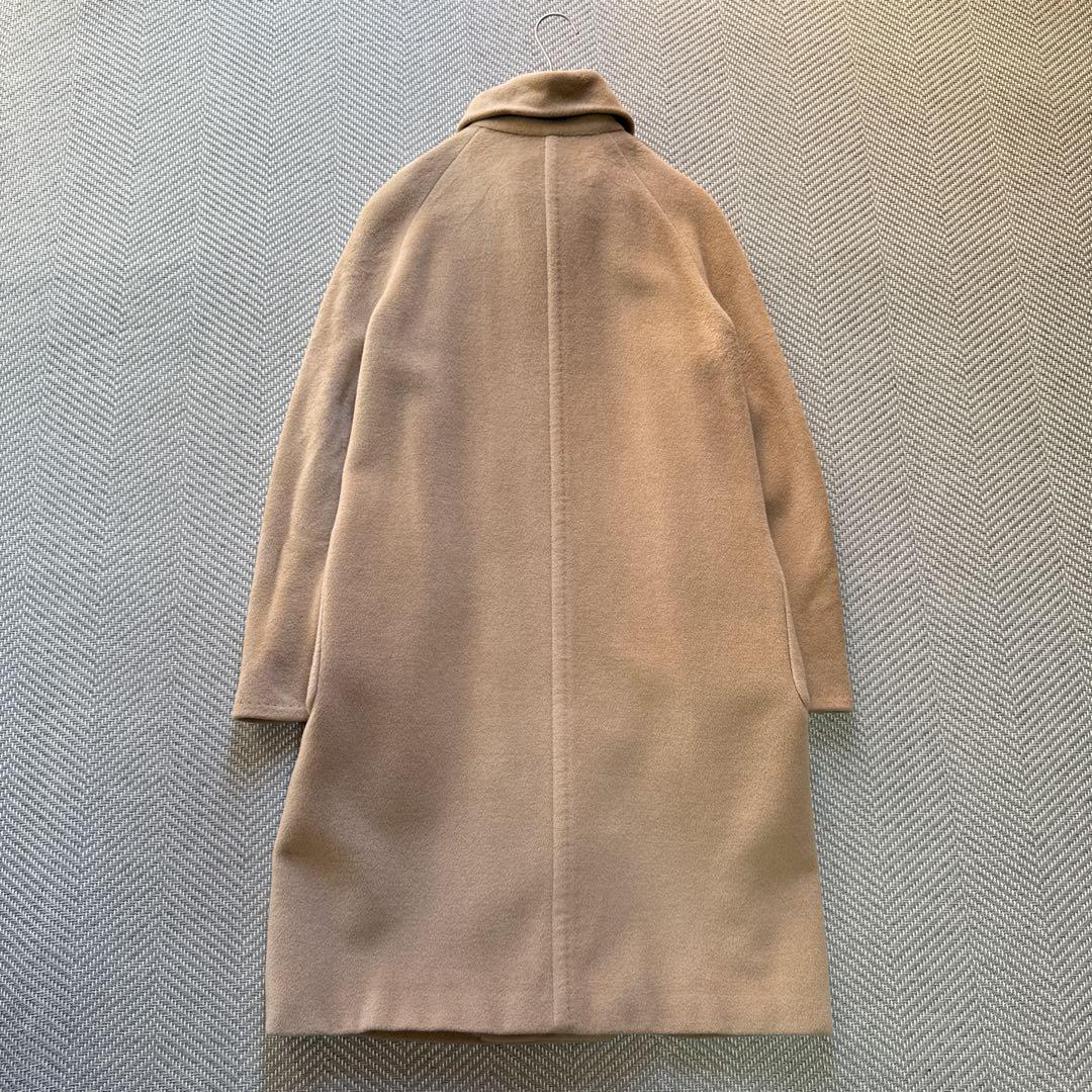 美品 MaxMara 白タグ ウールカシミヤ スタンドネックコート ベージュ M