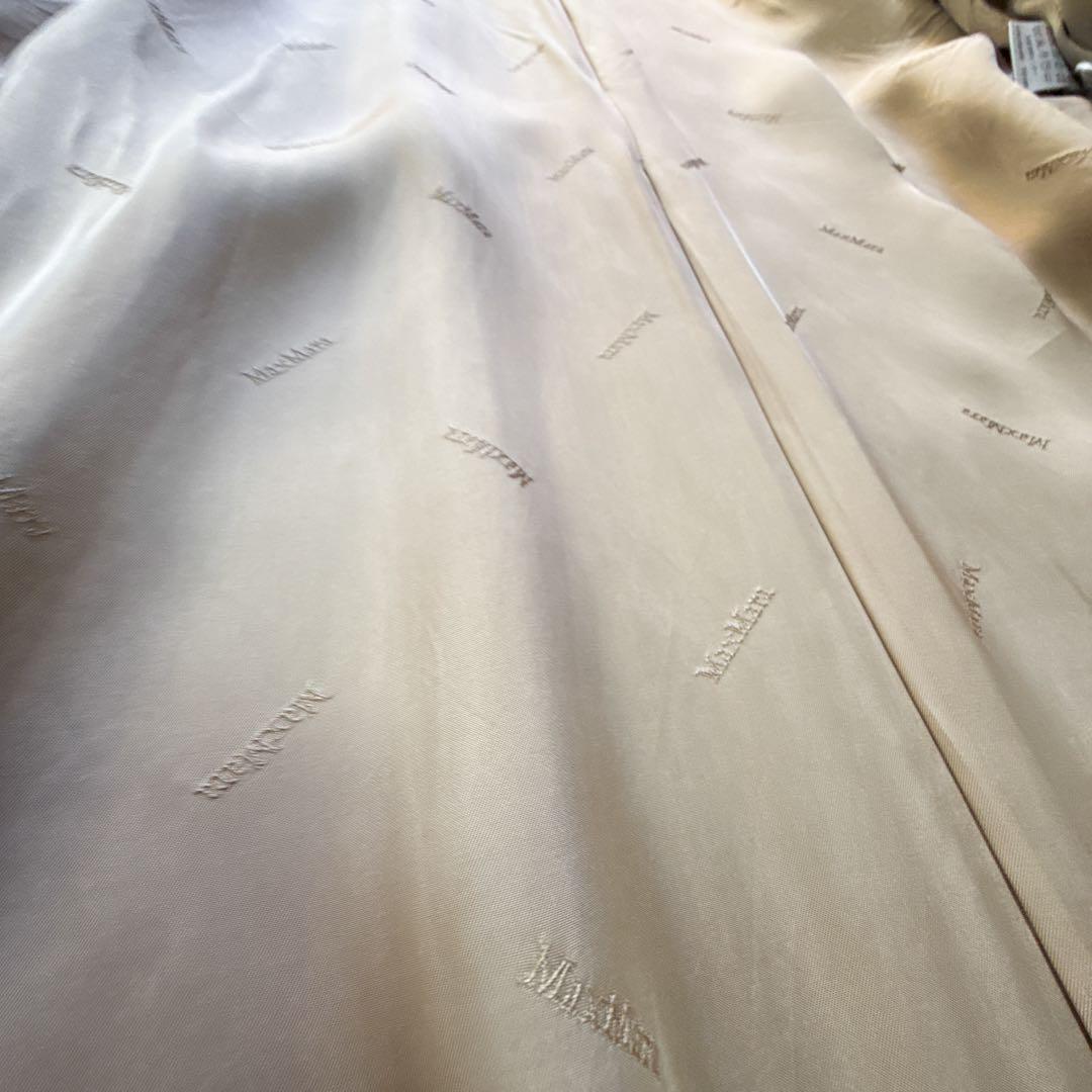 美品 MaxMara 白タグ ウールカシミヤ スタンドネックコート ベージュ M