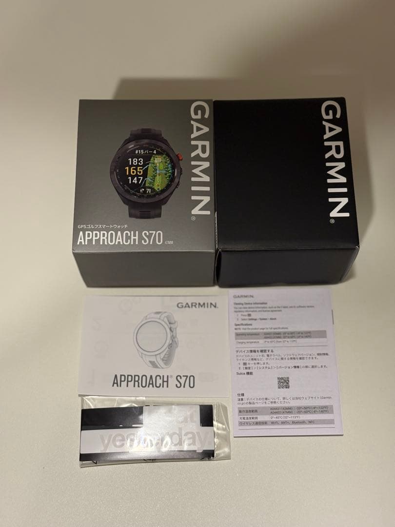 【美品】GARMIN APPROACH S70 GPSゴルフウォッチ 47mm