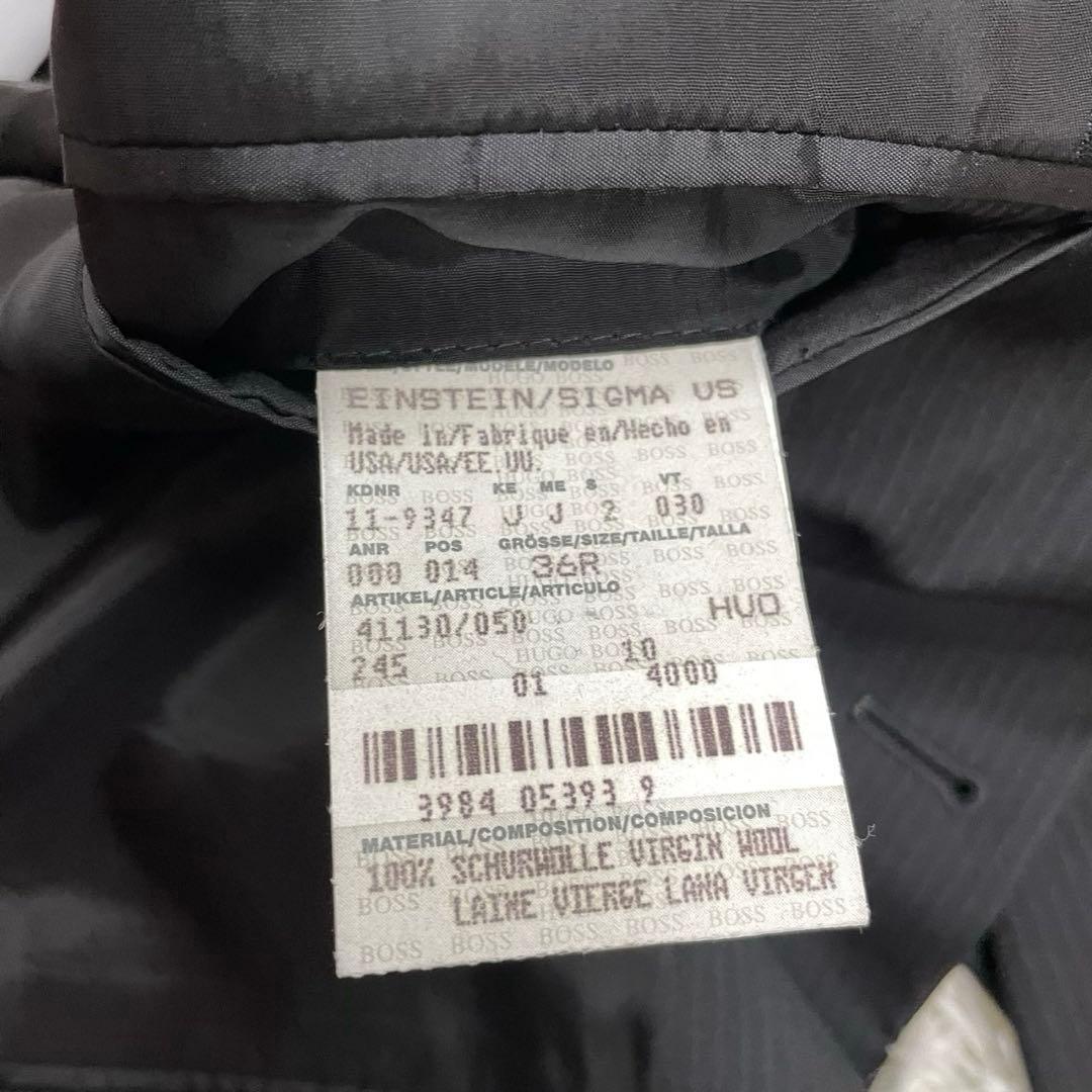 美品HUGO BOSSヒューゴボス ダークグレー ストライプ セットアップスーツ