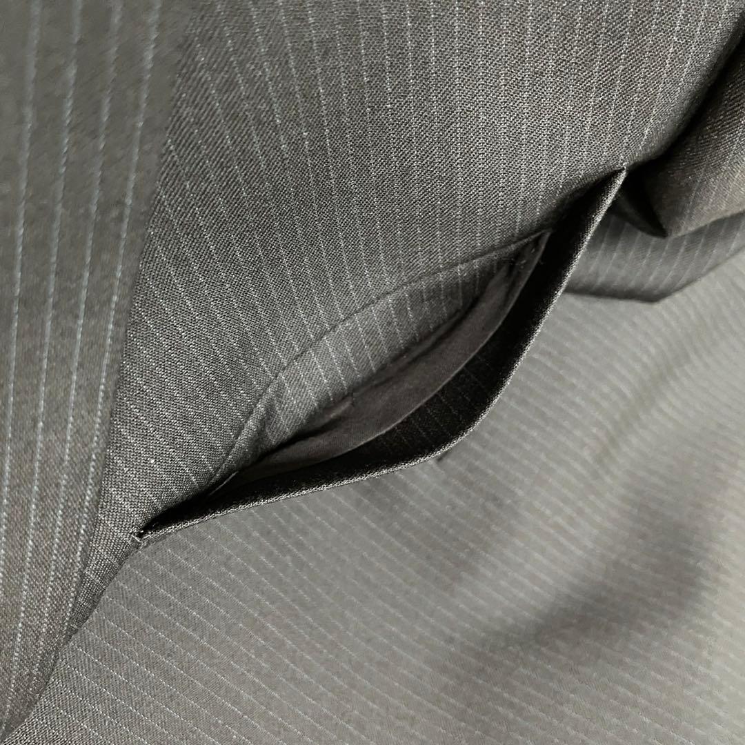 美品HUGO BOSSヒューゴボス ダークグレー ストライプ セットアップスーツ