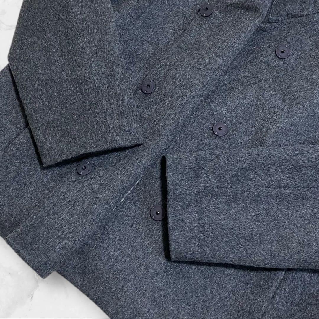 値下げ依頼品 インディヴィ カシミヤタッチ ラージショールカラーショートコート