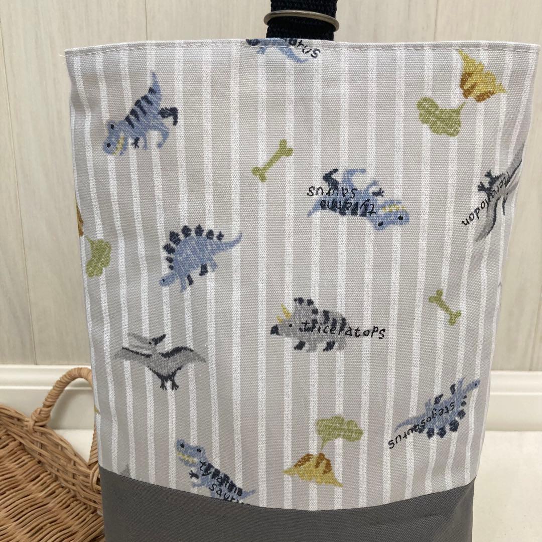 【ayu】通園通学グッズ　5点セット(恐竜×グレー) ストライプ