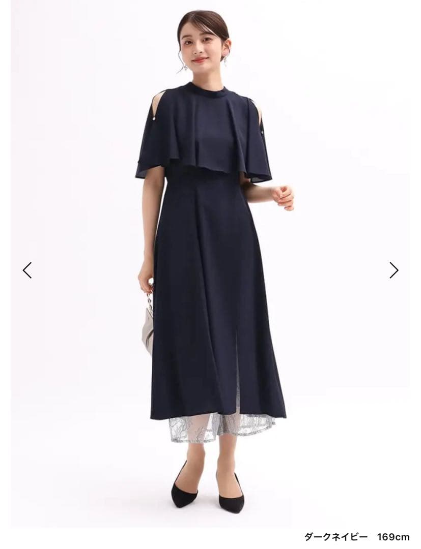 今期　新品　Rire Fete フリルショルダーカットオールインワン　レース