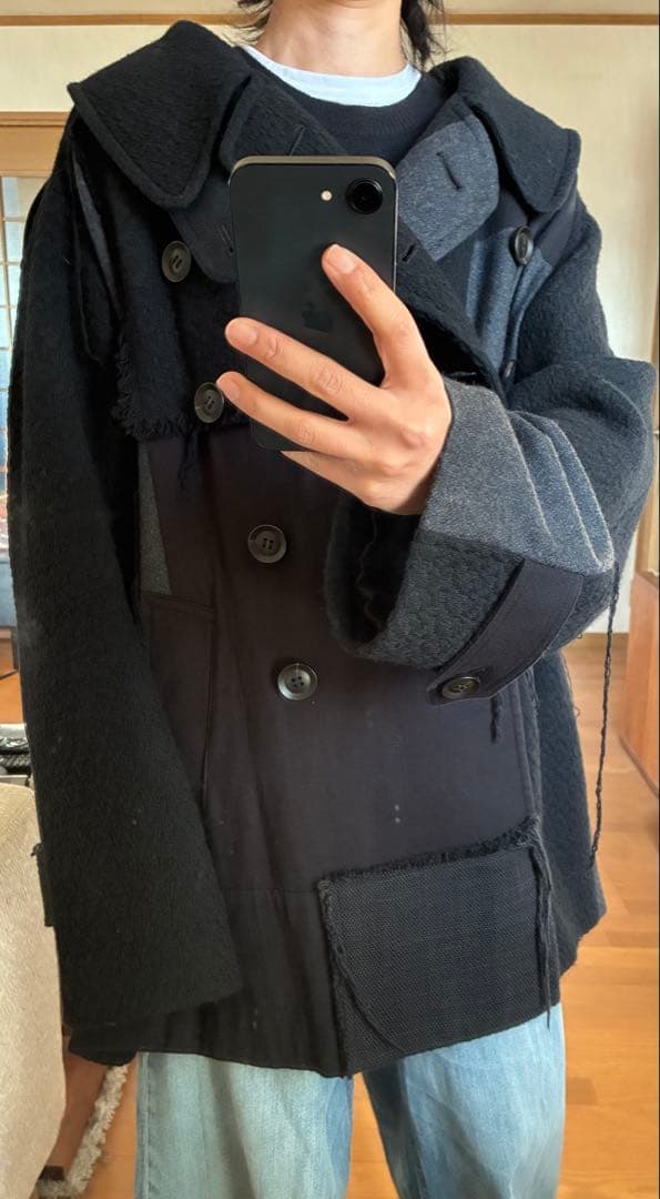 Y's ワイズ　パッチワーク再構築￼ピーコート サイズ2