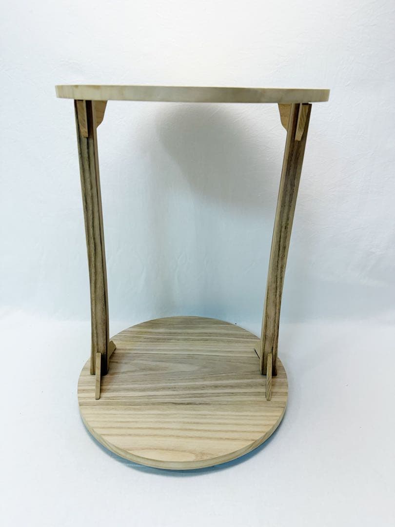 ほぼ未使用 茶道具 利休好写し 桐 丸卓 組み立式 元箱