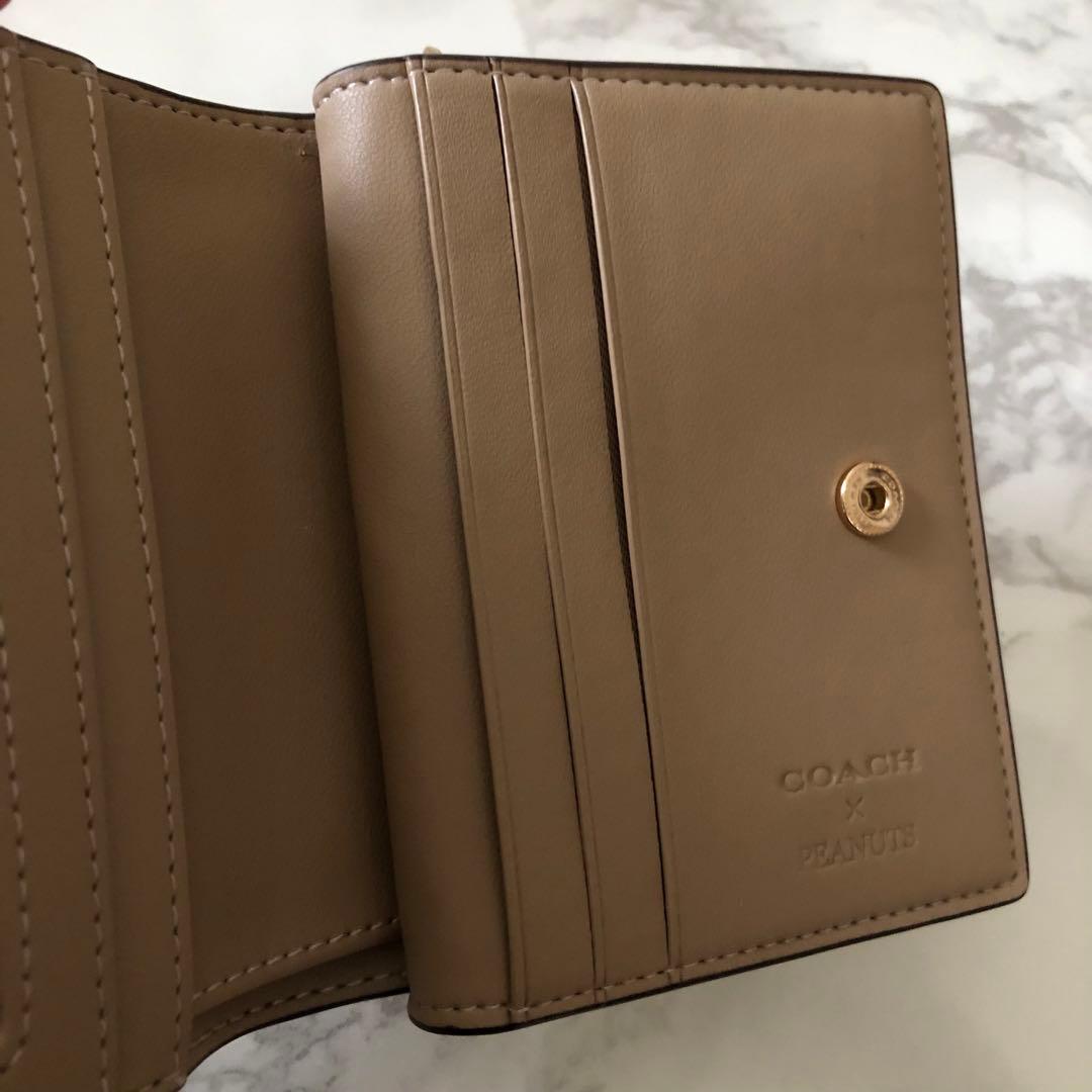 完売品 新品未使用 コーチ スヌーピー コラボ 折り財布 ミニ財布 白