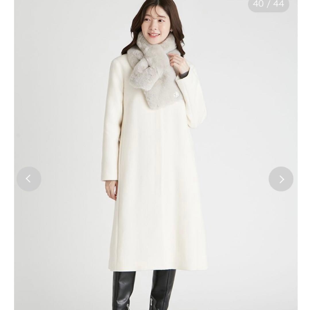 CELFORD（セルフォード）カシミヤ混ノーカラーコート　IVR 36サイズ