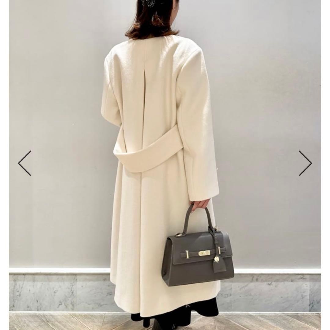 CELFORD（セルフォード）カシミヤ混ノーカラーコート　IVR 36サイズ