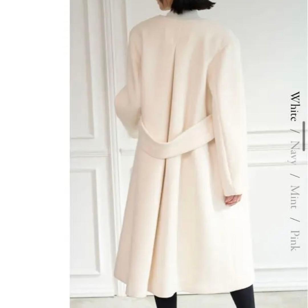 CELFORD（セルフォード）カシミヤ混ノーカラーコート　IVR 36サイズ