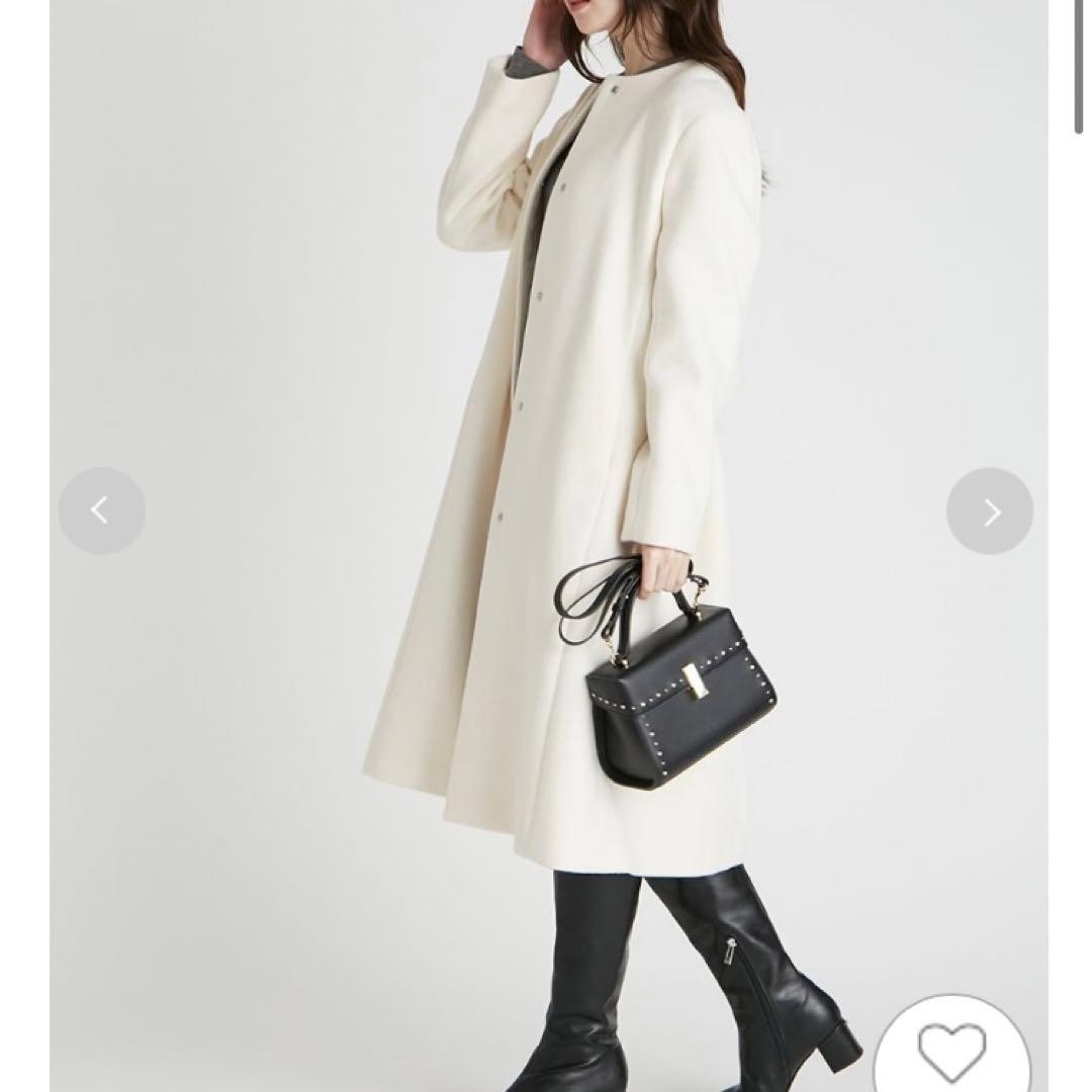 CELFORD（セルフォード）カシミヤ混ノーカラーコート　IVR 36サイズ