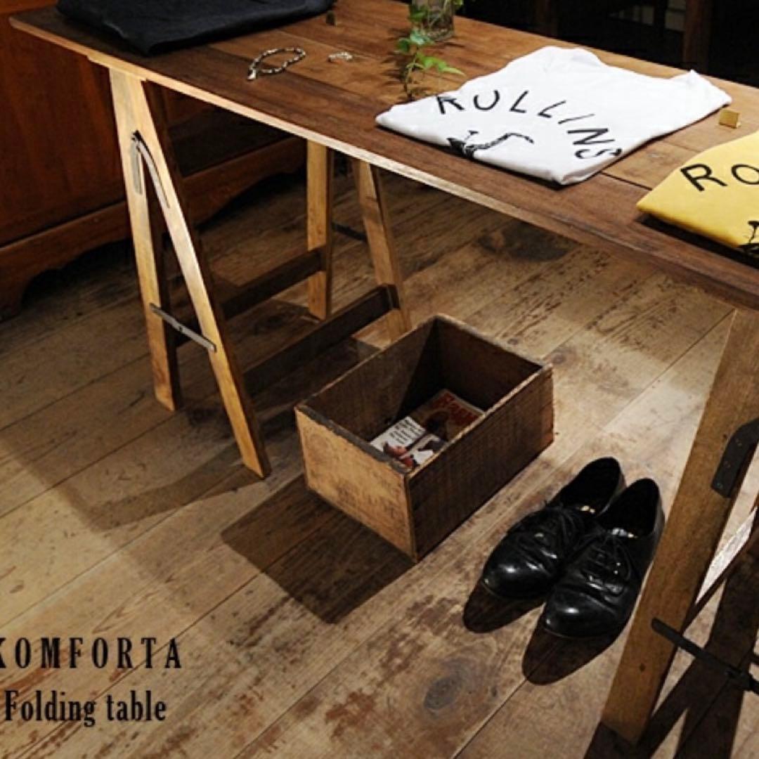 折りたたみ木製カウンターテーブル フォールディングテーブル　アンティーク