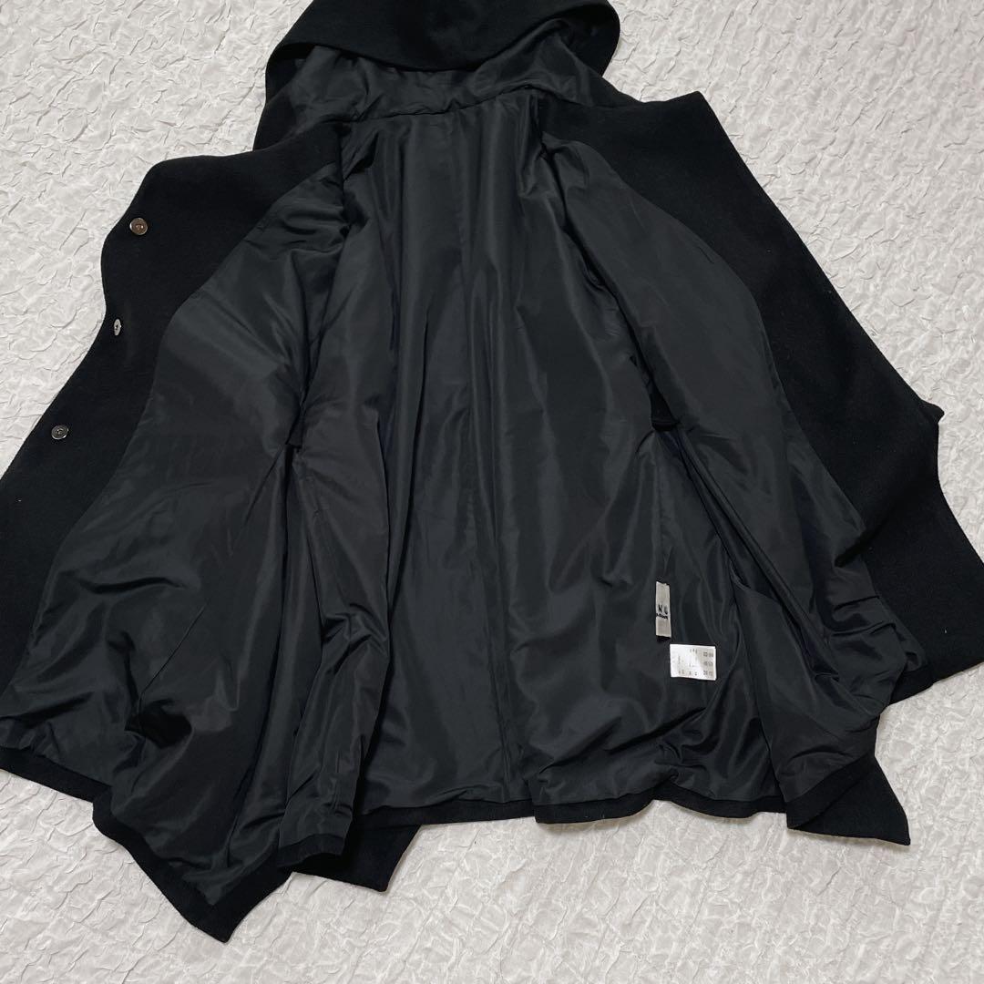 KINU フード付きポンチョコート ケープ スタンドカラー ベルト 羽織り