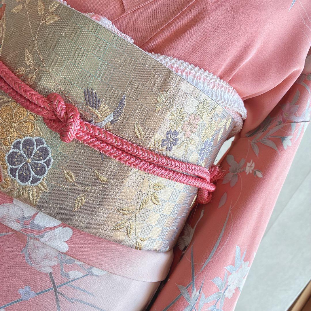 訪問着　フルセット　着物　正絹　入学式　友禅　スモールサイズ　Sサイズ　鶴　G4