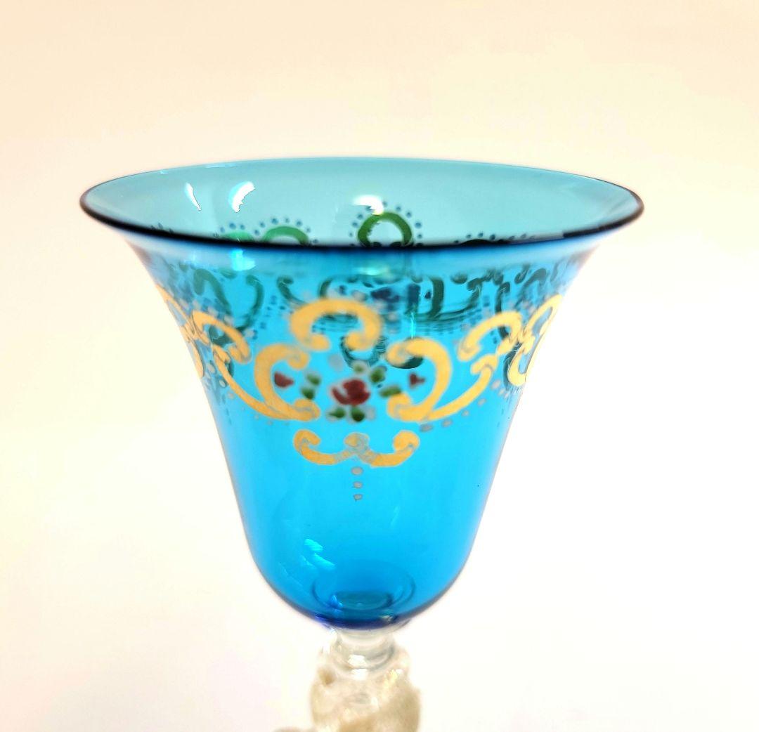 ❇希少❇ ムラーノ ベネチアグラス ワイングラス 青色
