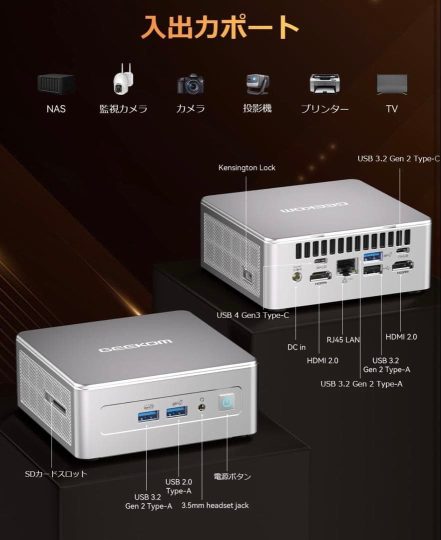 【極美品】GEEKOM AE7 Ryzen9 7940HS ミニPC