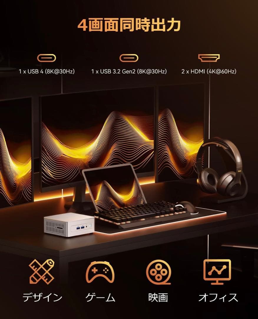 【極美品】GEEKOM AE7 Ryzen9 7940HS ミニPC