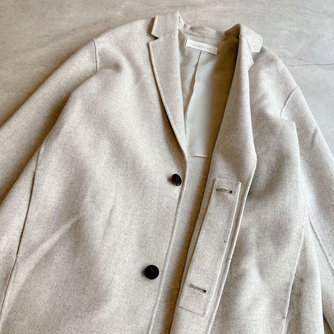 GALERIE VIE ライトメルトンチェスターコート ライトグレー