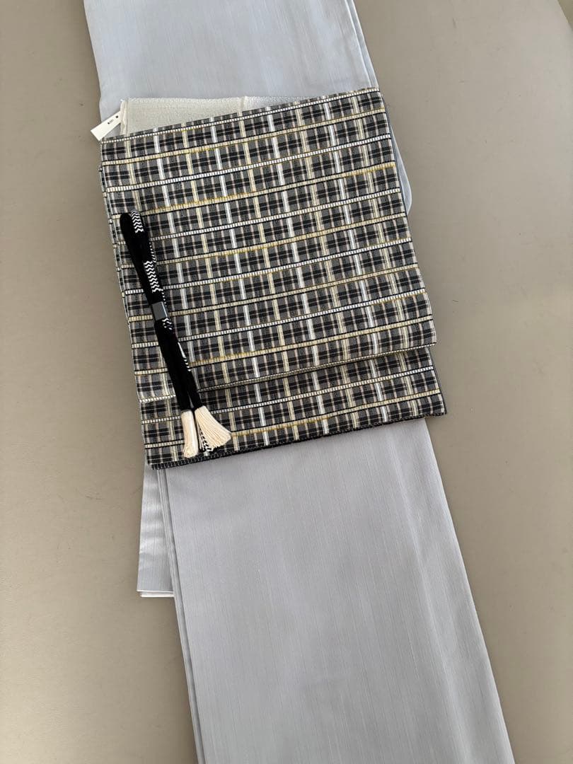 きもの英 経節紬調 無地 シルバーグレー 洗えるきもの ポリエステル