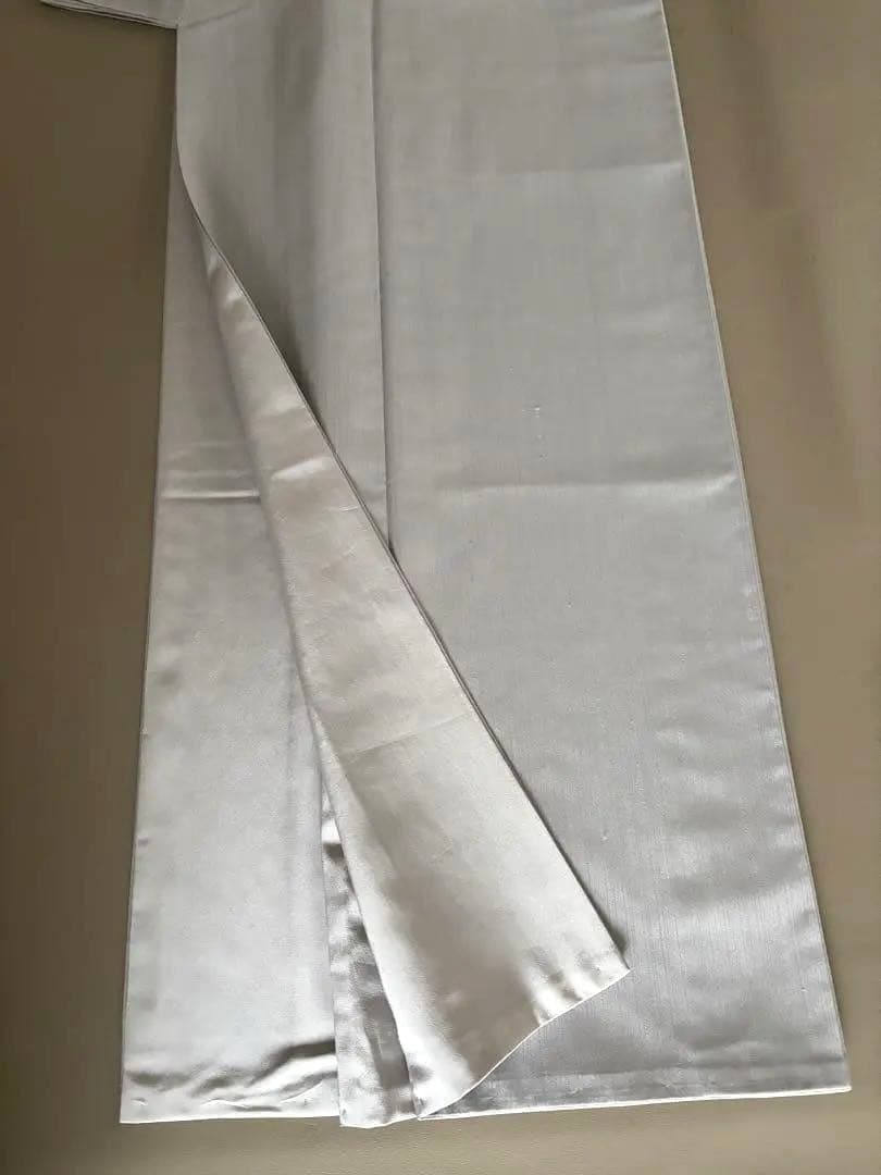 きもの英 経節紬調 無地 シルバーグレー 洗えるきもの ポリエステル