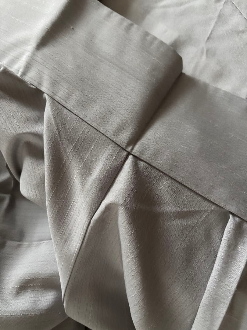 きもの英 経節紬調 無地 シルバーグレー 洗えるきもの ポリエステル