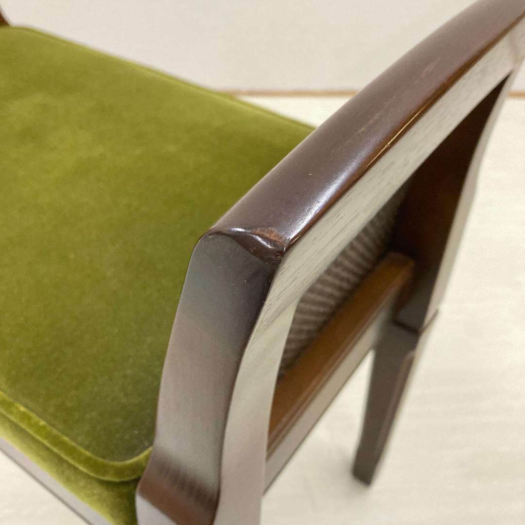 【マルニ】地中海　エントランスチェア　ベンチ　椅子　スツール　モケットグリーン