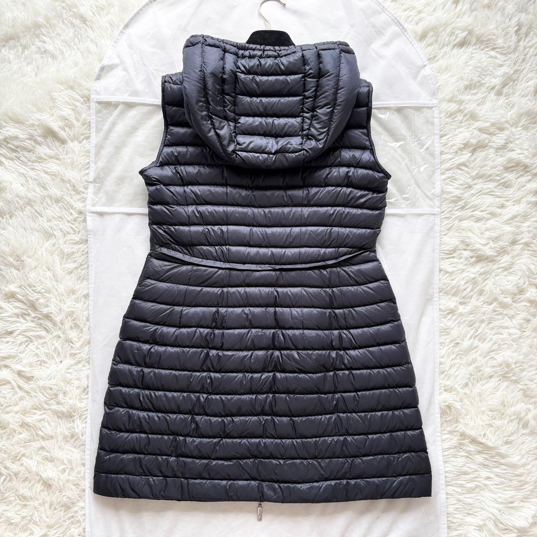 極美品*モンクレール ライトダウンジャケット ロング ジレ ベスト フード