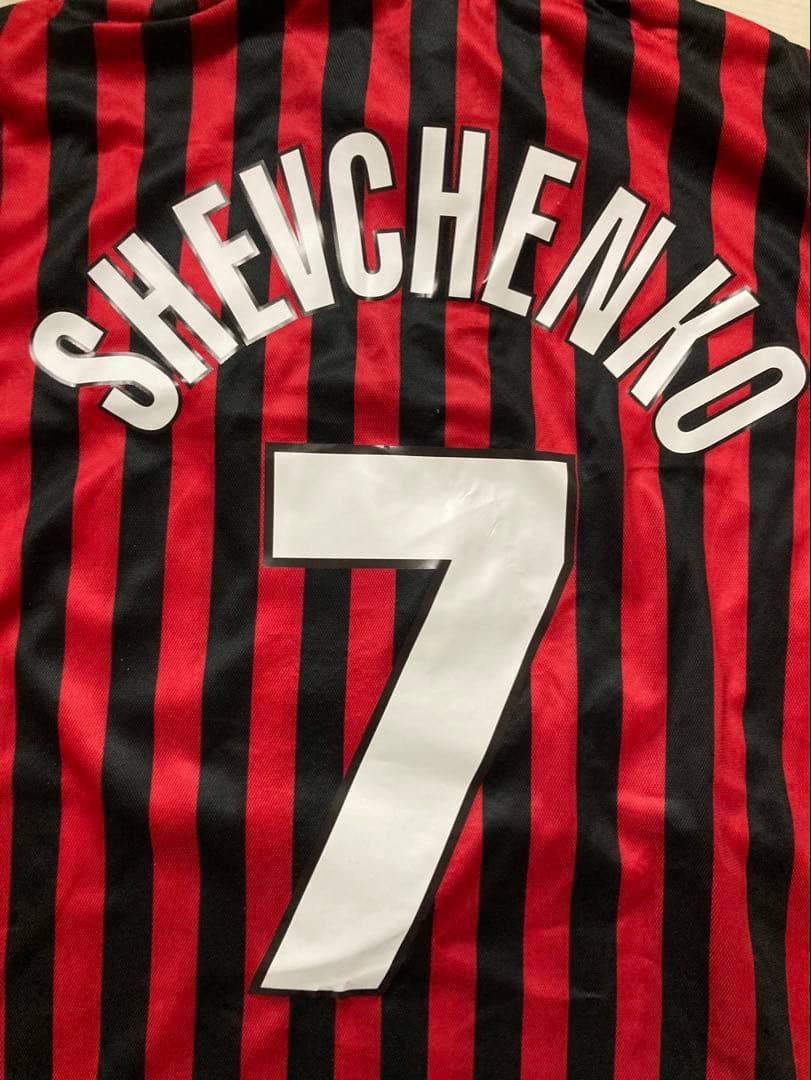 【新品タグ付き】ACミラン100周年レトロ復刻ユニフォーム7番シェフチェンコ