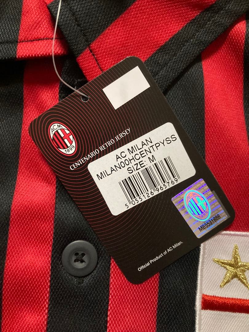 【新品タグ付き】ACミラン100周年レトロ復刻ユニフォーム7番シェフチェンコ