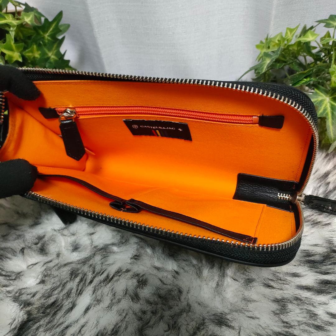 カステルバジャック バッグ クロコ ブラックCASTELBAJACセカンドバッグ