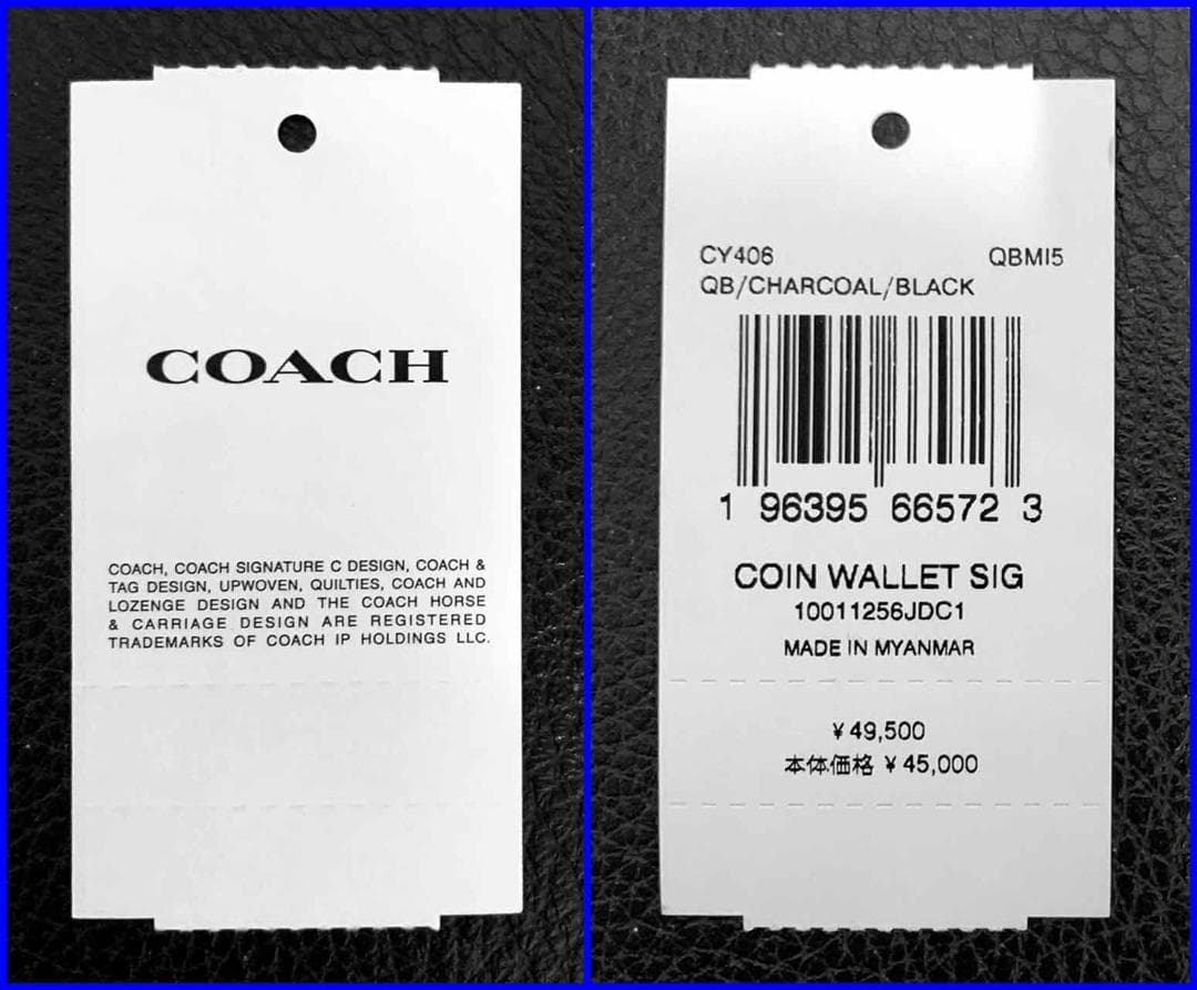 【新品】COACHコーチ◆アウトレット◆二つ折り財布シグネチャー◆黒ブラック